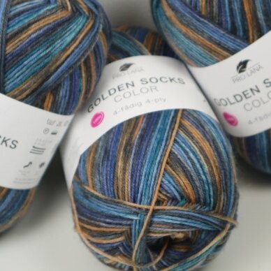 75% vilna superwash, 25% PA / Golden Socks color